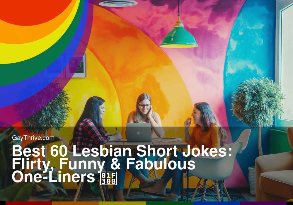 GayThrive banner for : Best 60 Lesbian Short Jokes: Flirty, Funny & Fabulous One-Liners 🌈