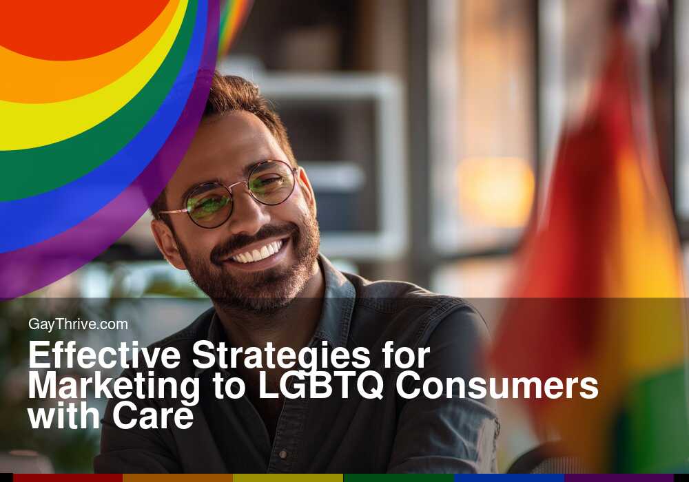 GayThrive banner for : Effective Strategies for Marketing to LGBTQ Consumers with Care