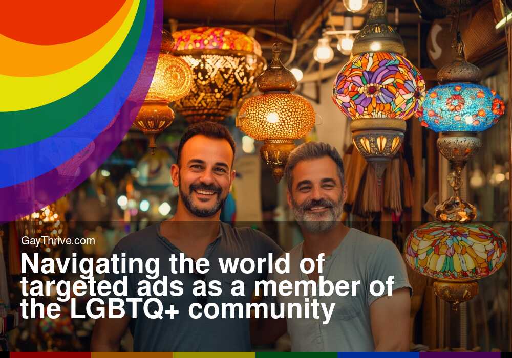 GayThrive banner for : Navigating the world of targeted ads as a member of the LGBTQ+ community