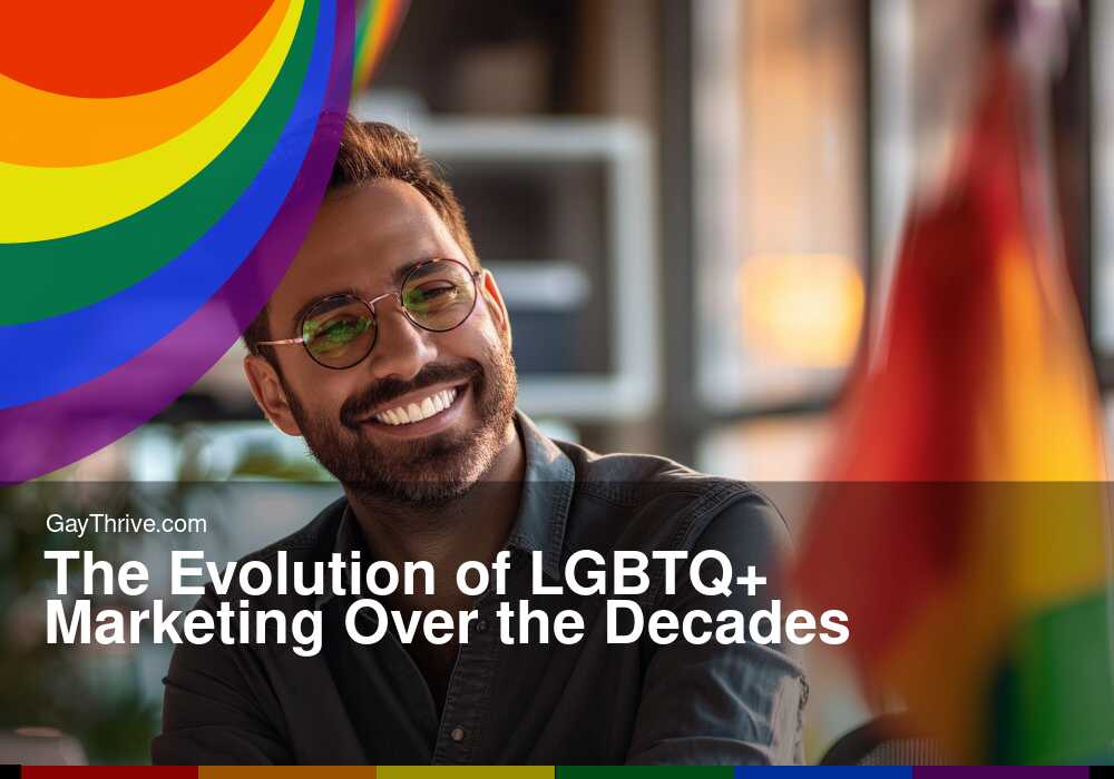 GayThrive banner for : The Evolution of LGBTQ+ Marketing Over the Decades