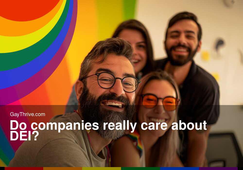 GayThrive banner for : Do companies really care about DEI?