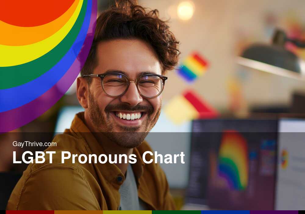 GayThrive banner for : LGBT Pronouns Chart