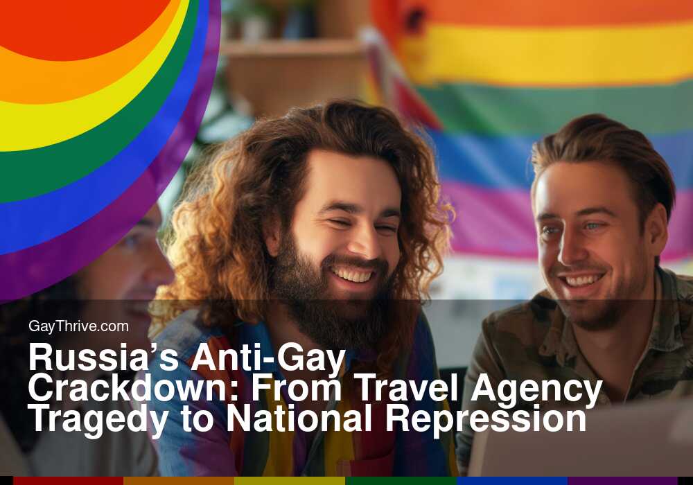 GayThrive banner for : Russia’s Anti-Gay Crackdown: From Travel Agency Tragedy to National Repression