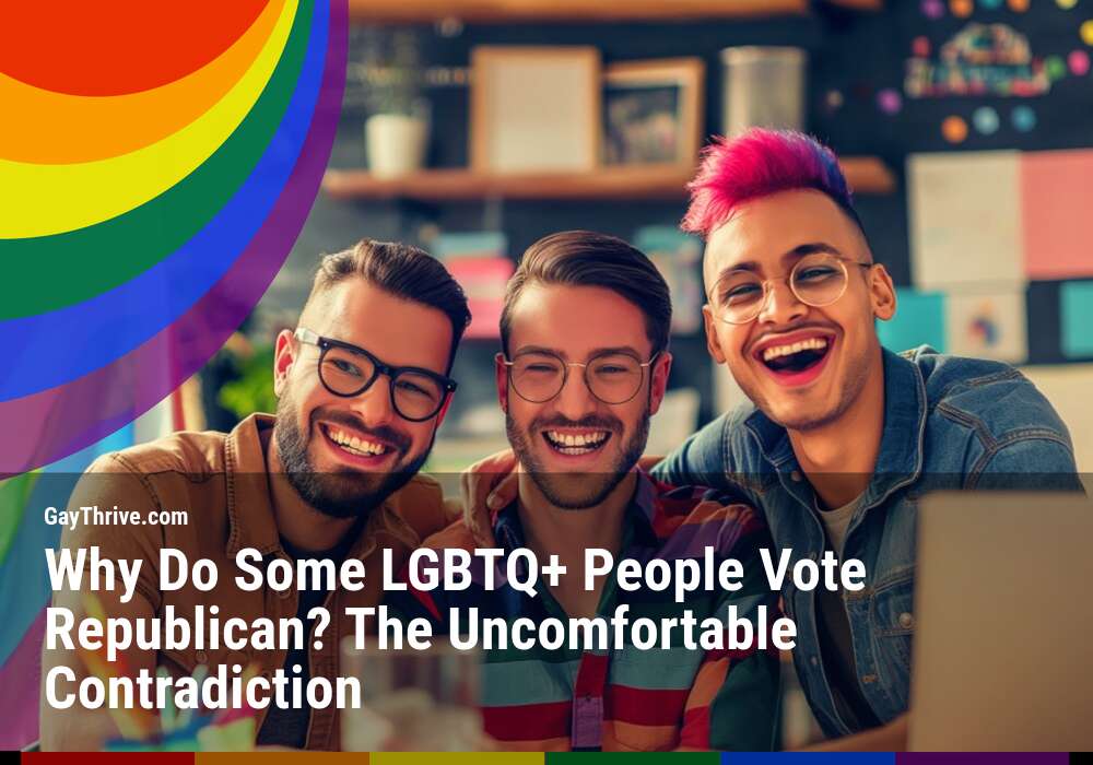 GayThrive banner for : Why Do Some LGBTQ+ People Vote Republican? The Uncomfortable Contradiction